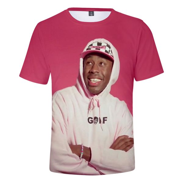 

men designer t shirt fashion tyler the creator peripheral color printed casual short sleeved leisure style clothes, White;black