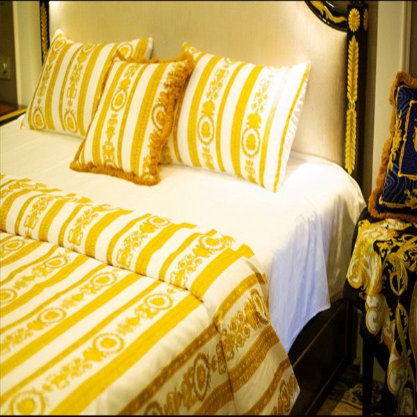 

4/5pcs bedding sets european egyptian cotton style luxury gold bedding set king queen size duvet cover bed skirt pillowcases