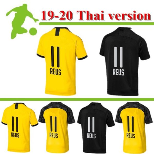 

2019 2020 thailand bvb borussia dortmund soccer jersey 19 20 gotze reus pulisic witsel jersey paco alcacer football jerseys men shir, Black;yellow