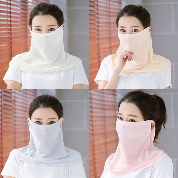 

xfdv0 women half face mask silk chiffon sunshade outdoor windproof scarf face dust veil handkerchief masks scarf dust mask, Black