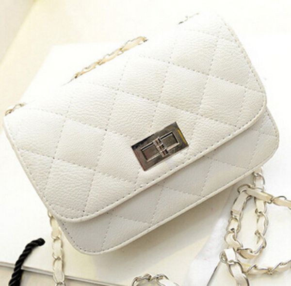 

fashion new handbags pu leather women bag small incense wind chain lozenge shoulder bag lock stereotypes lattice