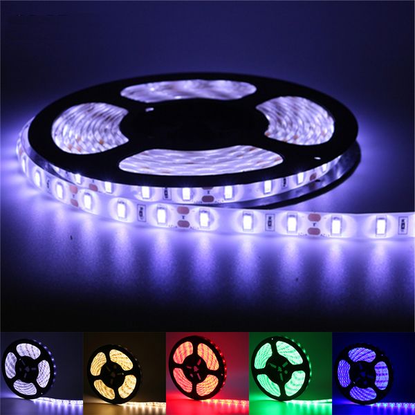 

super bright 5m 5630 5050 3528 smd 60led / m светодиодная полоса света водонепроницаемый гибкий 300led cool / pure / теплый белый / красный