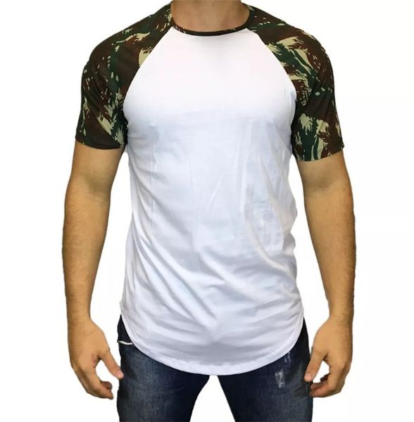 

summer male camouflage color tees fashion designer crew neck solid tshirts casual panelled man short sleeve, White;black