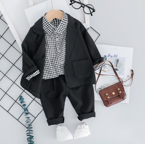 

new boys suits kids outfits 2019 autumn winter kids clothes girls sets kids children's casual suit 3pcs/set, White