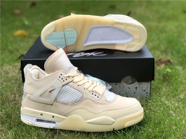 

2020 off authentic 4 sp wmns sail cream white basketball shoes retro muslin white blackk man women sneakers with box cv9388-100