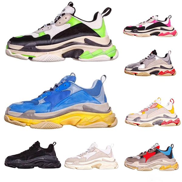

With Box High Quality Men Women Triple S Designer Platform Sneakers Fashion Luxury Paris Blue Black Beige Triple-S Outdoor Casual Shoes