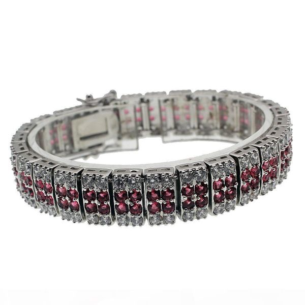 

nice quality white z cherry ruby 925 sterling silver links bracelets women ladies jewelry charming, Black