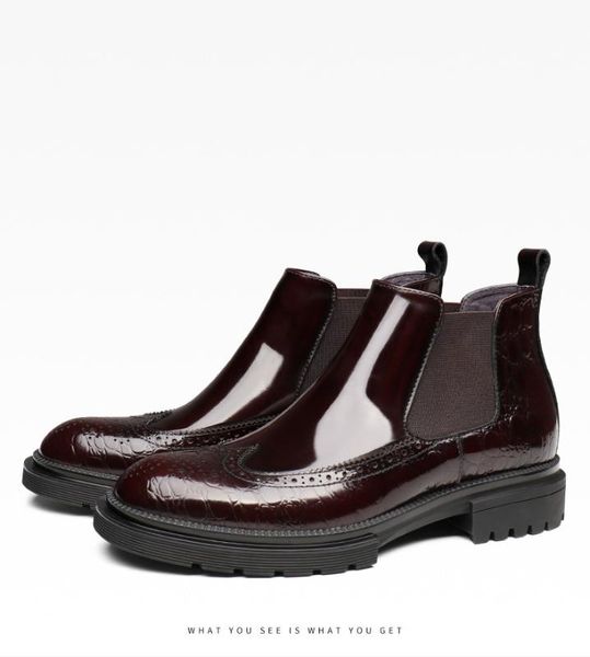 

botas hombre short men leather boots men work bota masculina the pointed-toe leather make, Black