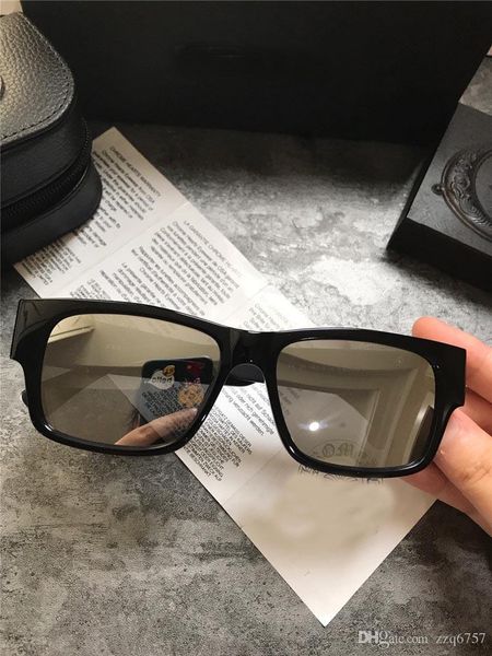 

new popular retro men sunglasses money punk style designer retro square frame with leather box coating reflective anti-uv lens quality, White;black
