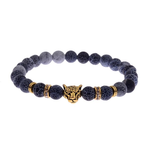 

micro pave cz natural stone bracelets for women mens bracelets 2018 gold leopard bracelet silver imperial crown bracelet ab128, Black