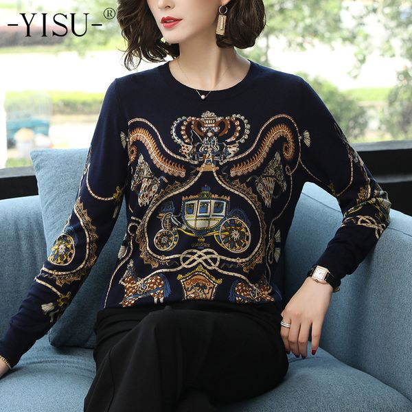 

yisu sweater women lovely pumpkin car print knitted sweater 2019 spring autumn casual loose fashion pullover women jumper, White;black