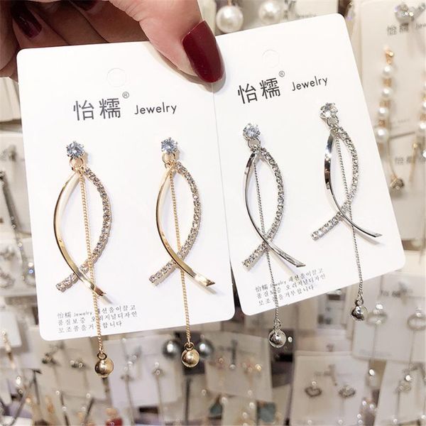 

sexemara модные металл геометрический женщины мотаться серьги личные длинные серьги с кисточками для женщин капли серьги, Silver