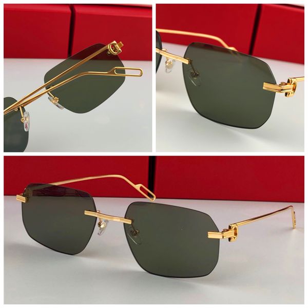 Herren Luxus Designer Sonnenbrille Outdoor Fashion Sonnenbrille Zonnebril Herren Vintage Rahmenlos Polygon Kleiner Rahmen Modernes Avantgarde Design