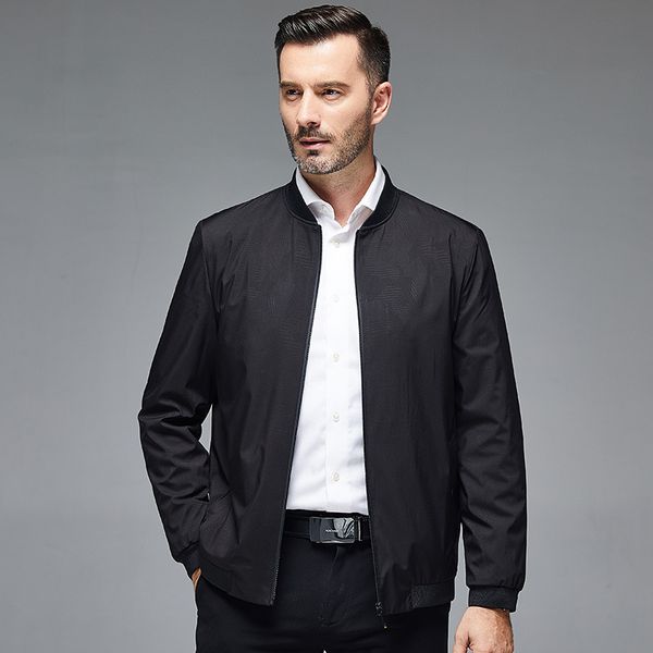 

8929 весна и осень бейсбольная униформа тонкий папа среднего возраста весенняя одежда бизнес универсальные мужские куртки и пальто, Black;brown