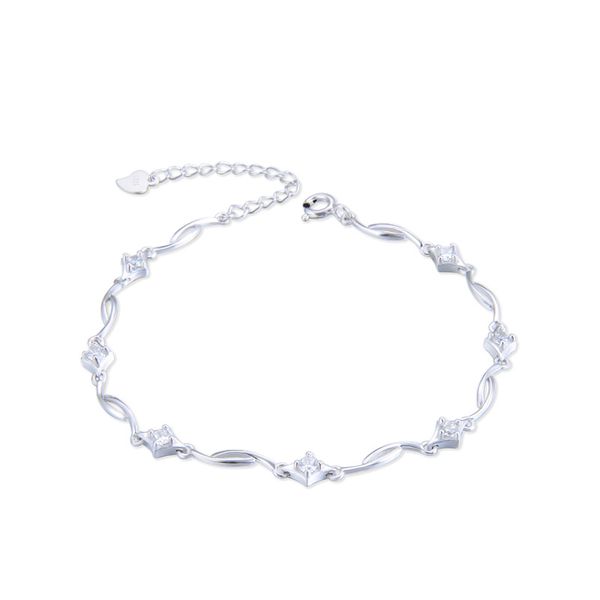 

16.5 cm wholesale jewelry lucky bracelet for women sterling silver wedding accessory hand chain waist bracelet with box, Golden;silver