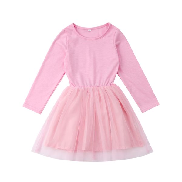 

Pink Toddler Kids Baby Girl Long Sleeve Tutu Princess Girls Formal Pageant Party Dress Clothes