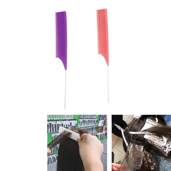 

2pcs abs weave highlighting foiling hair comb salon dyeing combs brush, Silver