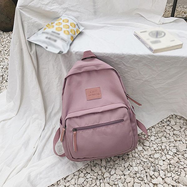 

ocardian backpack new fashion women girl large capacity wild zipper letter solid color nylon student bag backpack dropship may9