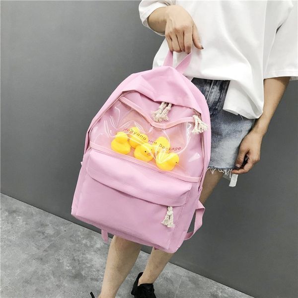 

2019 newtransparent small yellow duck backpack korean version harajuku girl high school student bag female tide backpack 4 durk