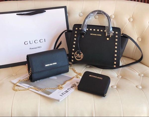 

2020 three-piece fashion new designers handbag classic selling style real cow high leather tote bag shoulder shopping--11