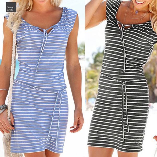 

dress fashion summer boho stripe girl women party beach dress girl dress women summer good quality designer clothes, Black;gray
