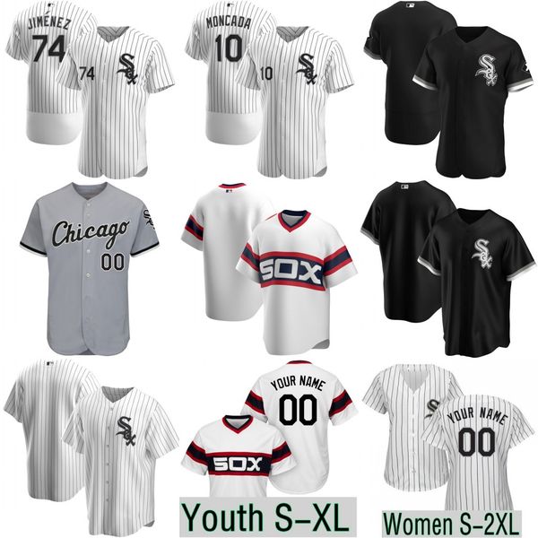 

2020 men's women's youth chicago jose abreu eloy jimenez yoan moncada tim anderson james mccann welington castillo white sox baseb, Blue;black