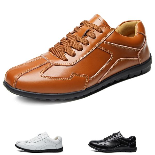 

men's casual leather shoes men luxury driving shoes male comfortable mans footwear waterproof lace up flats solid color, Black