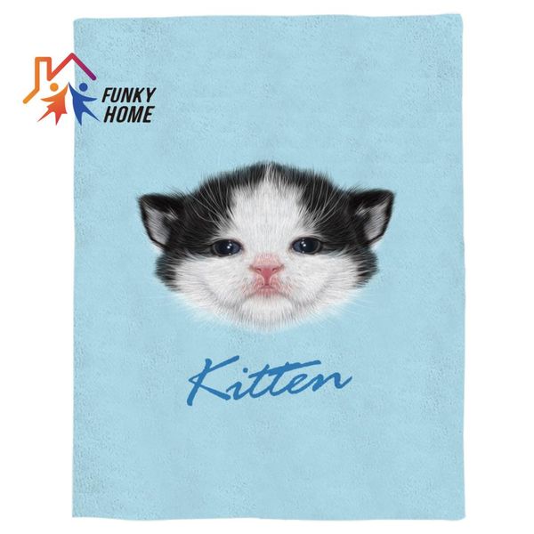 

funkyhome customized throw blanket kitten adrable printed fleece blanket for beds home textile blankets