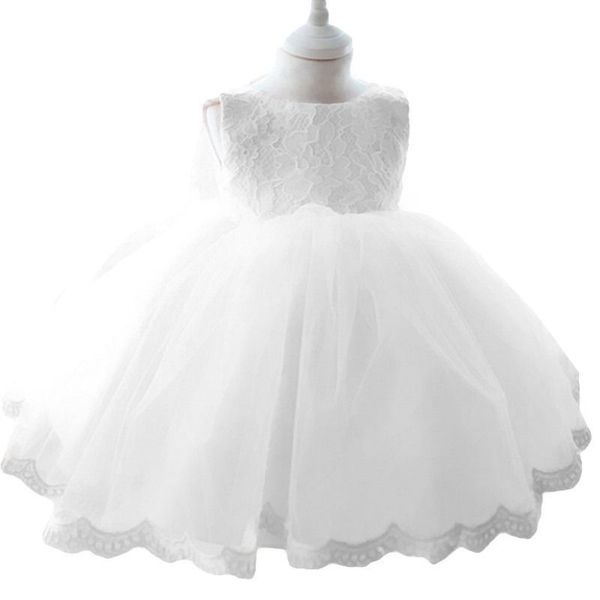 

flower girl dresses sleeveless formal pageant wedding party bridesmaid princess cute ball gown lace dress summer 2016 girl, White