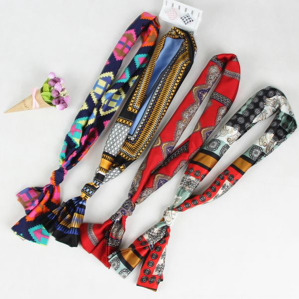 

jqgds double-sided all-match women's small autumn decorative tie long double-sided all-match women's small autumn decorative tie l, Red;brown