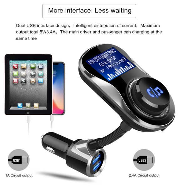 

siparnuo bluetooth fm transmitters qc 3.0 usb quick charger 2 usb car kit mp3 player handstf music players flac bc26