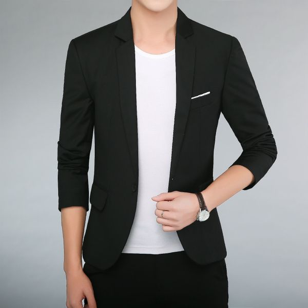 

2019 new men handsome young society small suit slim fit blazer men fashion business casual terno masculino formal dress blazer, White;black
