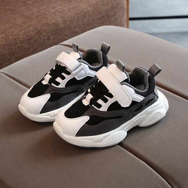 

2020 new kids sneaker girls fashion spring autumn boys sneakers father shoes breathable soft children toddler baby girl shoes, Black;red