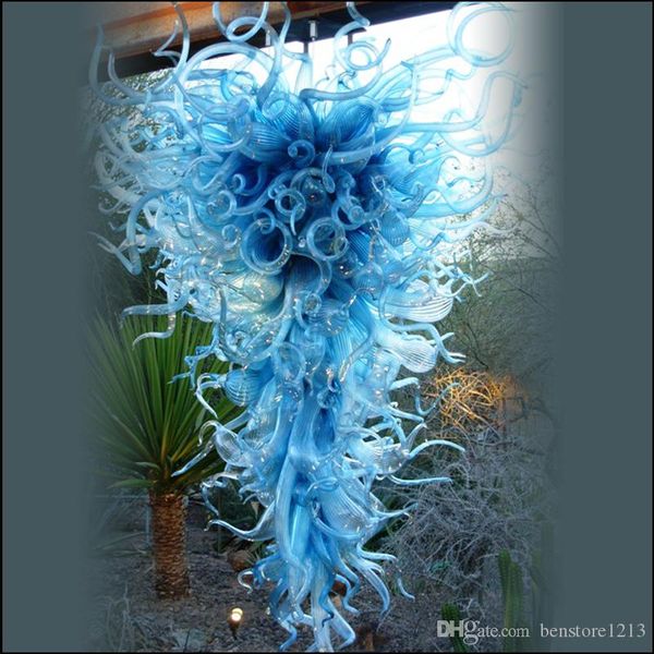 

Foyer Blue Blown Glass LED Large Chandeliers Lighting Modern Art Decor Murano Glass Chandelier Lighting