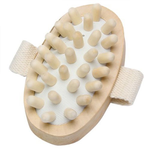 

hand-held natural wood wooden massager body brush cellulite reduction hjl2017
