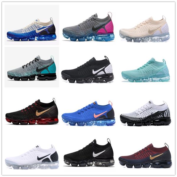 

air vapormax v2 flyknit classic running shoes cushion mens casual shoes luxury designer air sole athletic outdoor sports sneakers