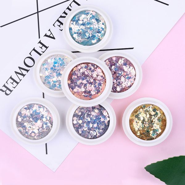 

8 colors nail glitter flakes sequin sparkly 3d colorful sequins spangles polish manicure nails art decorations, Silver;gold