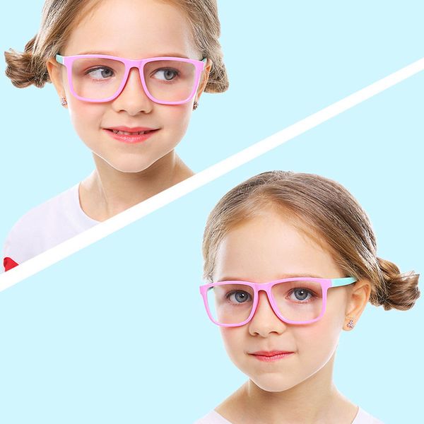 

kids blue light blocking glasses tpee rubber flexible frame for children glasses for boys girls protect eyesight computer/gaming, White;black
