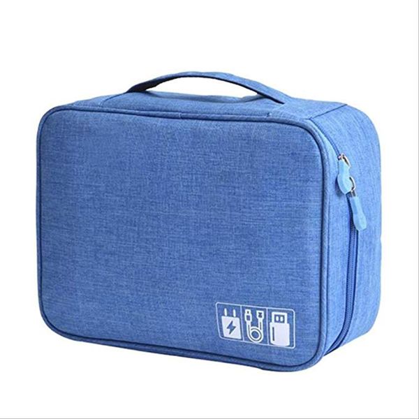 

travel storage bag portable digital usb gadget organizer charger wires cosmetic zipper storage pouch kit accessories supplies