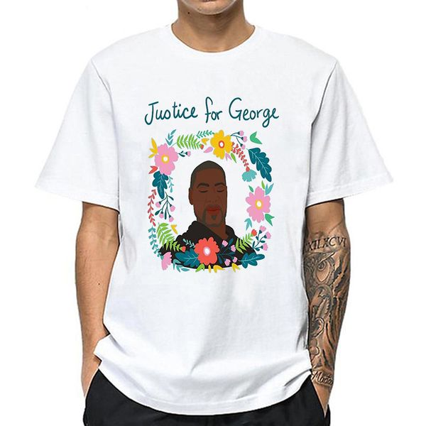 

джордж floyd blm печати men t shirt white хлопок повседневный o-образным вырезом с коротким рукавом футболки уличная футболки топы dropshipp, White;black