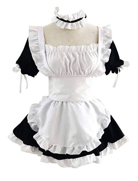 

womens kasugano sora maid dress lolita cosplay costume, Black