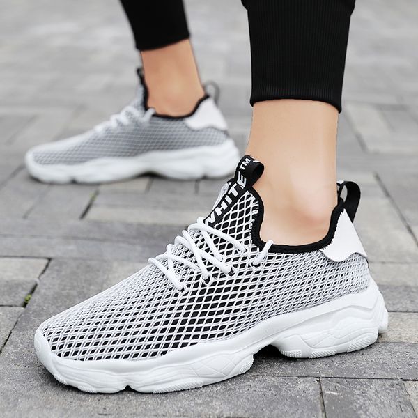 

sharcpclaw women shoes summer large size men sneakers lace-up handmade men casual shoes new arrivals chaussures femme, Black