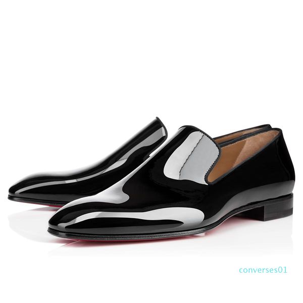 

brandr red bottom loafers luxury party wedding shoe designer black patent leather suede dress shoe for mens slip on flats c8 co01