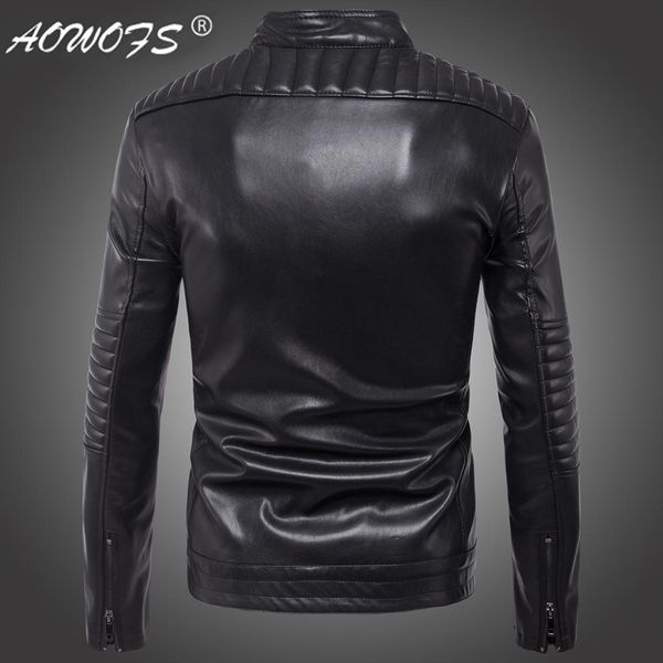 

ouma direct supply new style men locomotive pull leather coat handsome leather jacket coat b006, Black