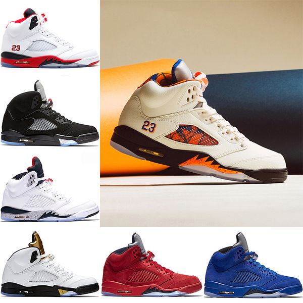 

discount mens 5s basketball shoes international flight blue red suede white cement og metallic black fire red oreo sport sneakers size 41-47