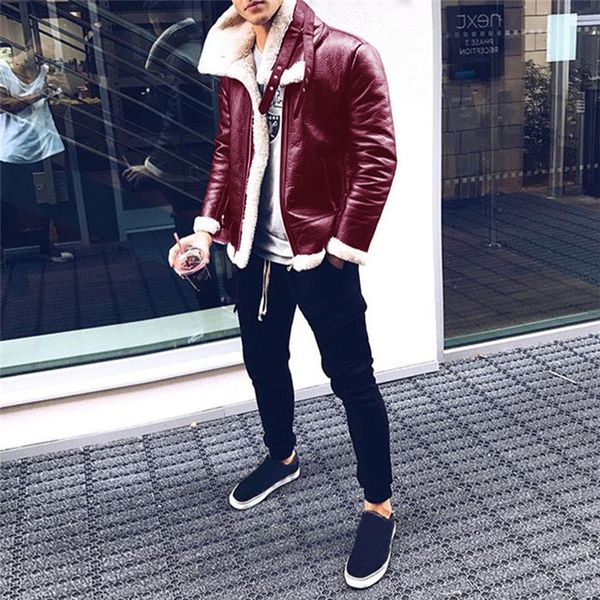 

winter designer clothing fashion turtleneck warm jackets woolen thick coats fur leather men fashion cashmere apparel tuiej, Black