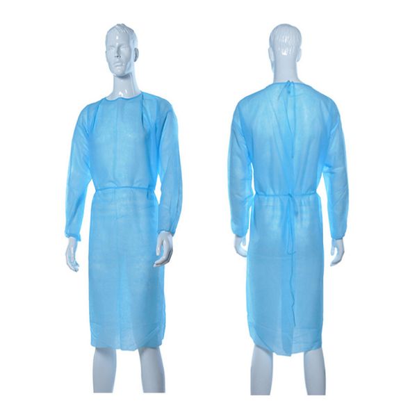 

защитное платье одноразовая защитная изоляция одежда пылезащитный комбинезон для женщин мужчины анти-туман анти-частицы изоляции костюм