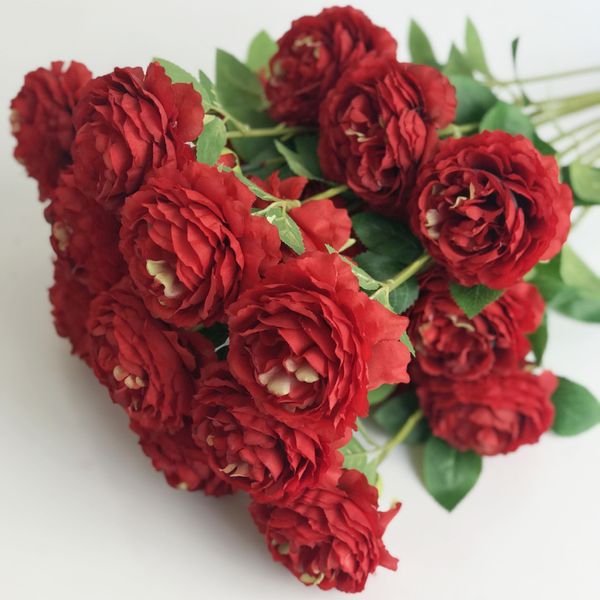 

пион европейского ядра пион искусственного цветок поддельного цветок свадьба фото студия украшение 3 головки западная роза