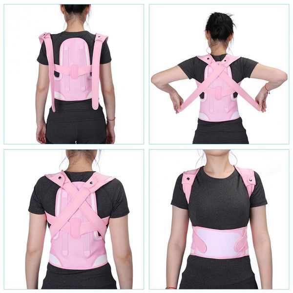 

children posture corrector back support belt corset spine back support lumbar shoulder braces back posture correction pink, Black;blue