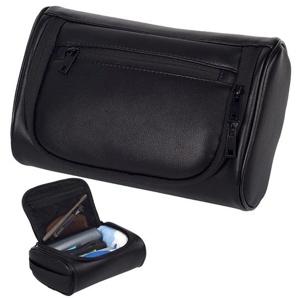 

portable black toiletry bag for men male simple waterproof pu leather makeup cosmetic bag for men travel organizer bags pouch
